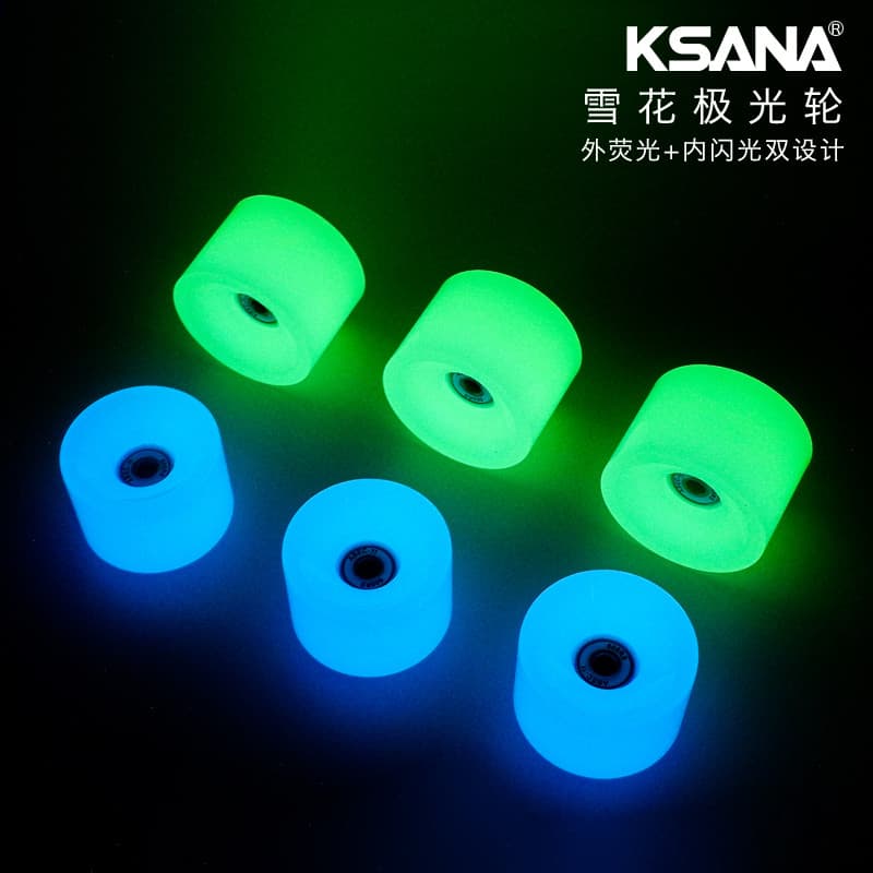 Profissional terra prancha rodas luminosas skate rodas fluorescentes Longboard duplo Rocker escova rodas de rua Flash lu