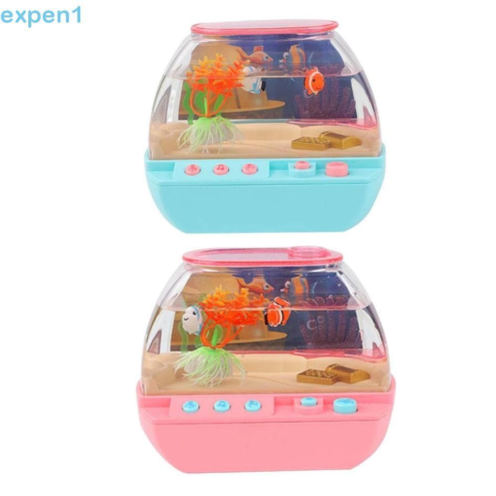 EXPEN Mini Simulação Tanque De Peixes , Brinquedo De Aquário Artificial Criativo Iluminado , Iluminação LED Elétrico Dos