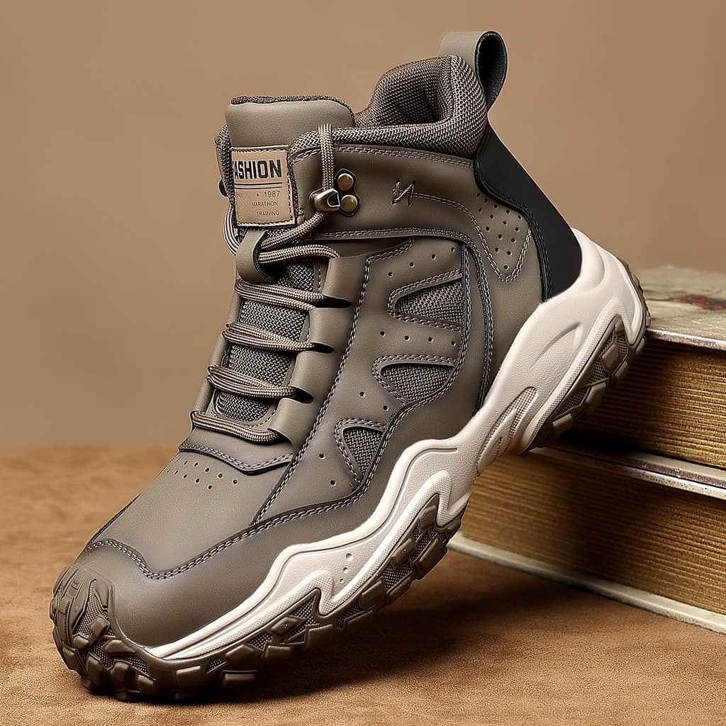 Sapatos masculinos outono novo estilo couro genuíno forro de lã de alta qualidade sapatos esportivos térmicos ao ar livr