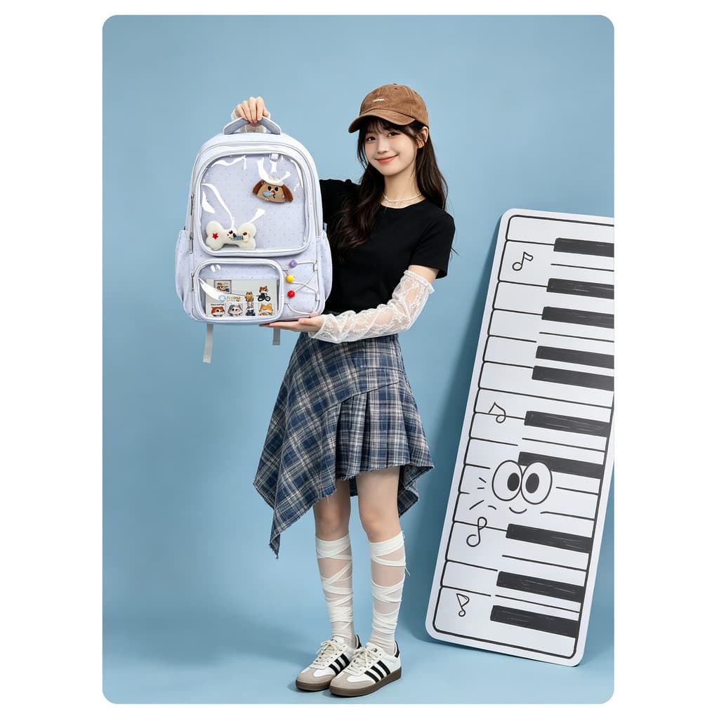 Mochila escolar estudante do ensino médio feminino 2026 novo estilo saco de dor moda feminina mochila All-Match grande c