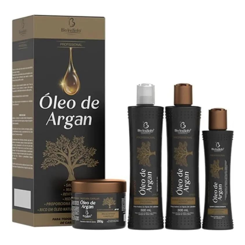 Kit Hidratação Capilar Oleo De Argan Bio Instinto 4 Itens