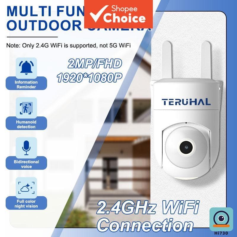 Câmera dome externa branca TERUHAL, compatível com monitoramento IP 1080p para câmeras de segurança e babá eletrônica