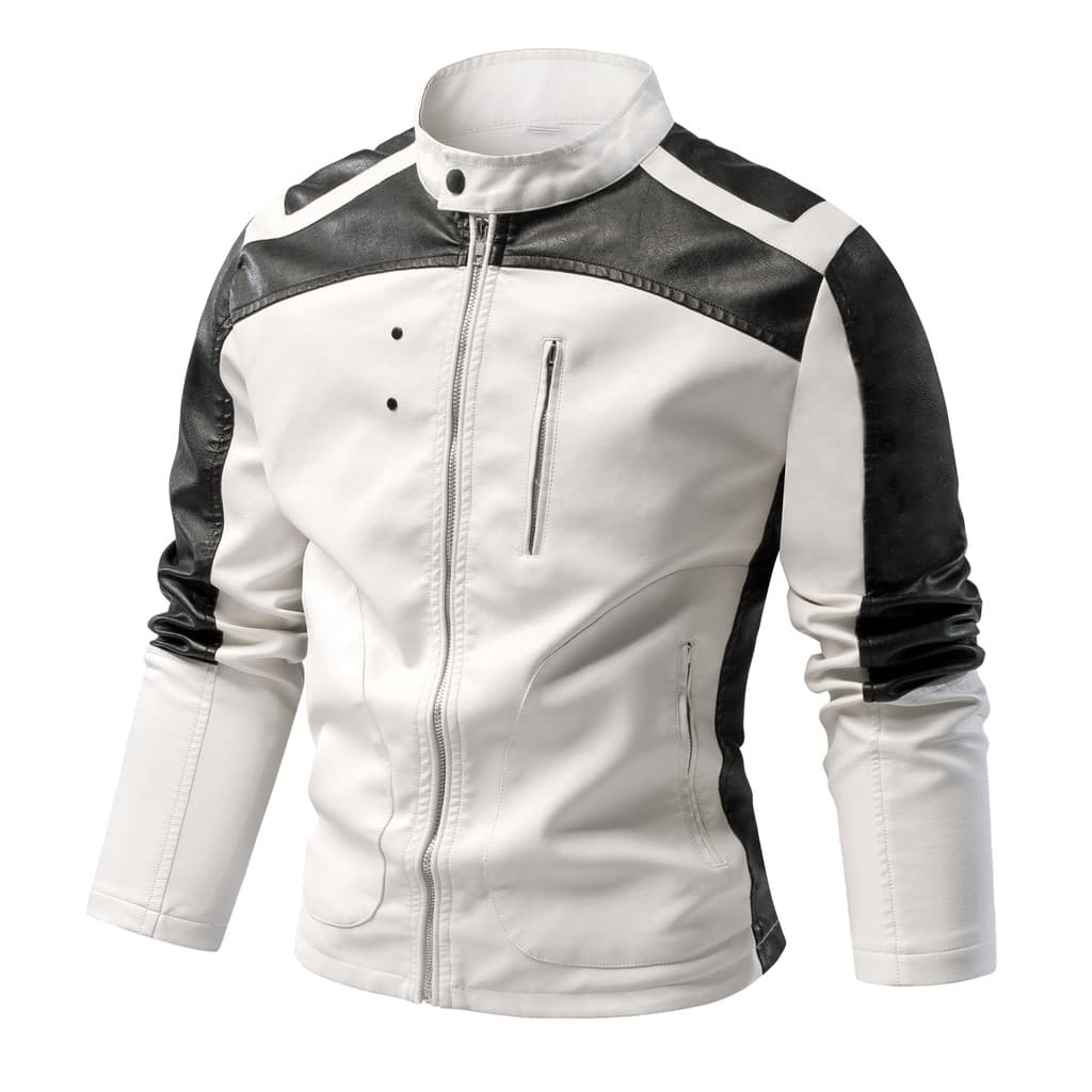 Nova jaqueta de couro masculina uniforme de beisebol jaqueta de couro do plutônio jaqueta Casual cor-bloqueio jaqueta da