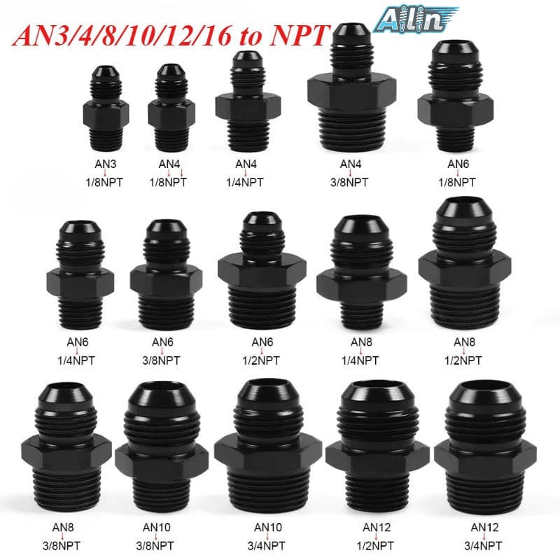 AN3 4 6 8 10 12 Para NPT Macho Adaptador Reto Encaixe Conector De Conversão Do Refrigerador De Óleo Combustível