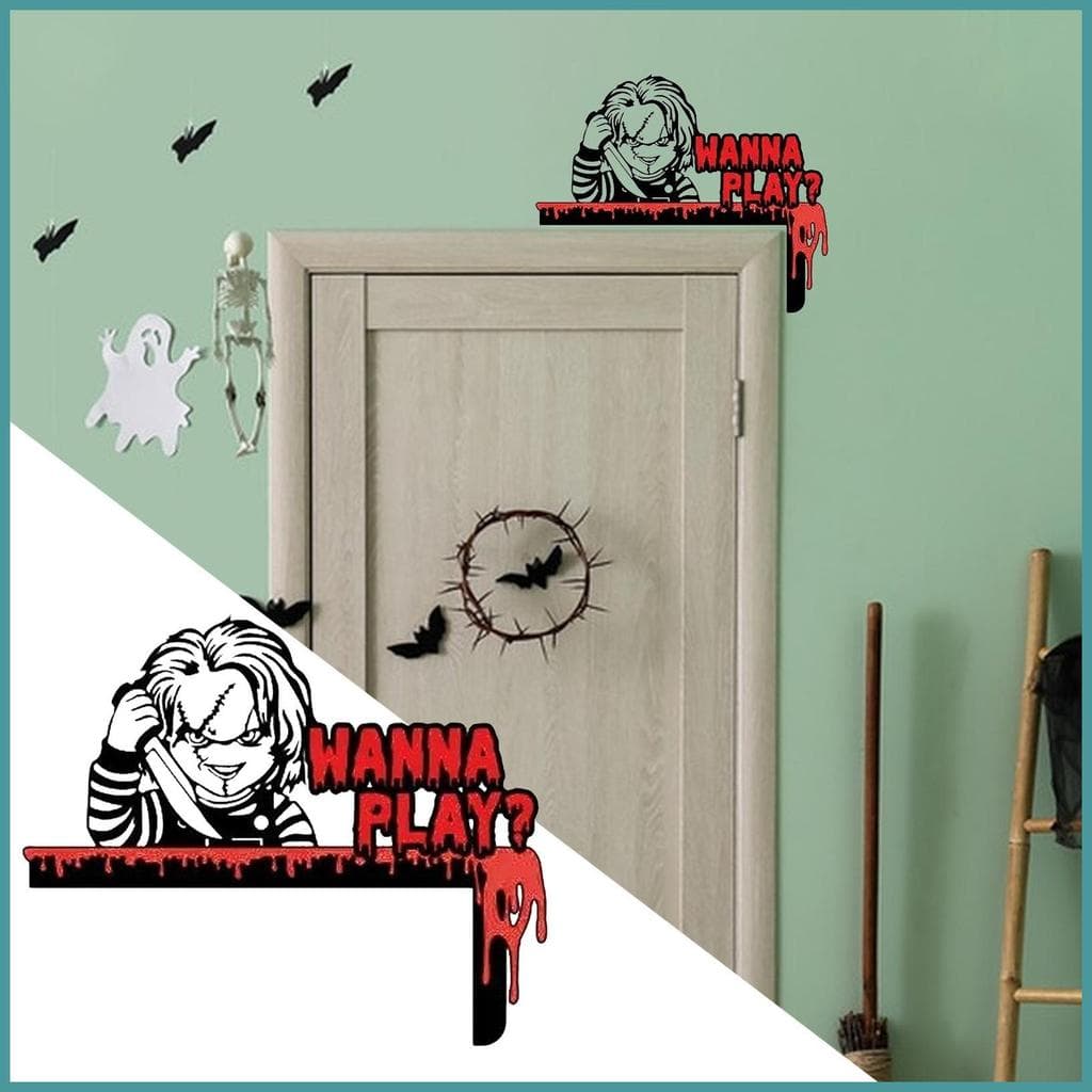 Sinal De Porta De Halloween , Atmosfera De Terror , Festival , Decoração De Casa , Filme Topper Para Sala heqoibr