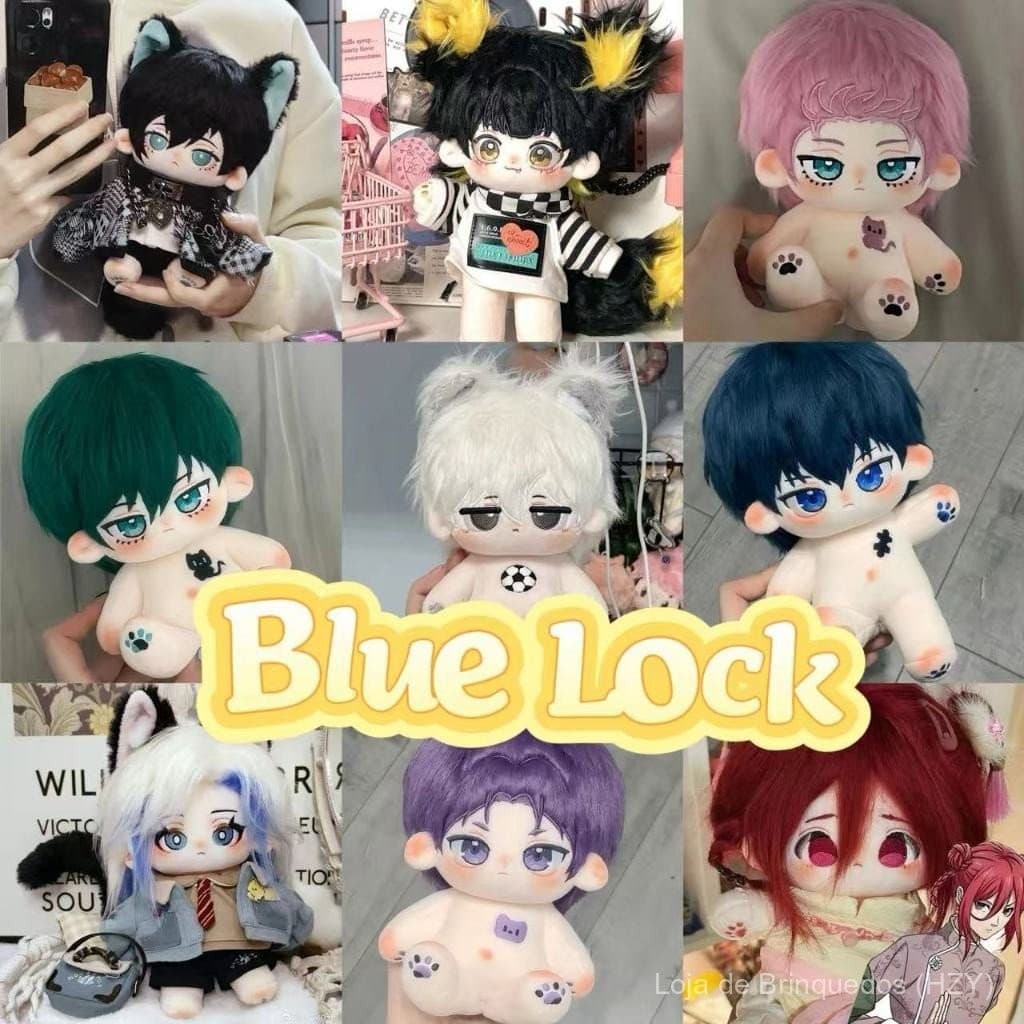 Boneco de Pelúcia Macio Anime Blue Lock Azul Bloqueio Bonito Seishiro Nagi Isagi Yoichi Fantasia Pelúcias 20CM NONZ