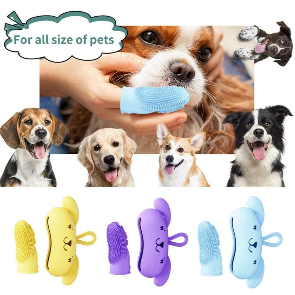 Escova De Dentes Para Cães , Dupla Face Flexível E Durável Gatos , Com Bolsa De Armazenamento , Ferramenta De Limpeza An