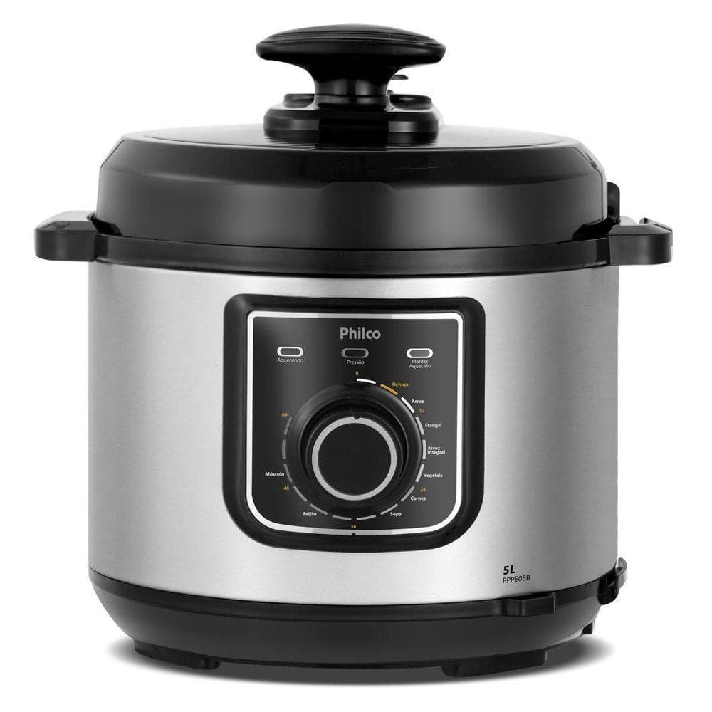 Panela de Pressão Elétrica Philco PPPE05B 5L 900W 9 Funções Preto 220V