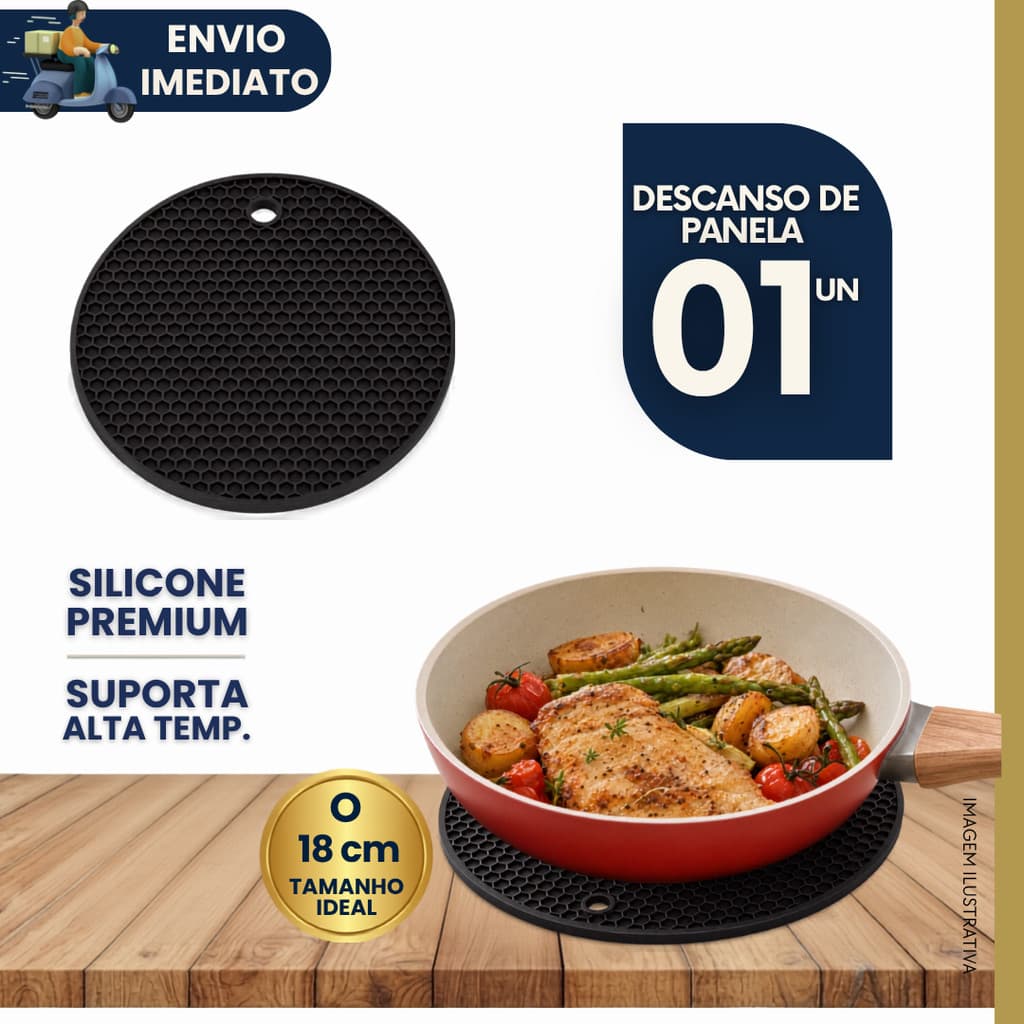 Descanso de Panela Em Silicone Suporta Alta Temperatura Protetor Bancada Acessório Cozinha