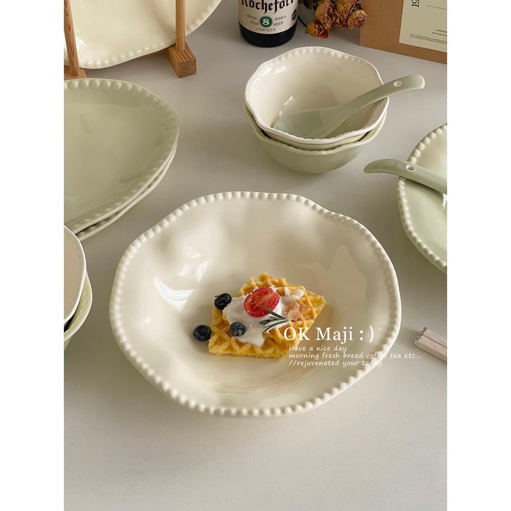 Conjunto de sentimento de alta qualidade 30cm prato de jantar de cerâmica prato de macarrão doméstico prato profundo pra