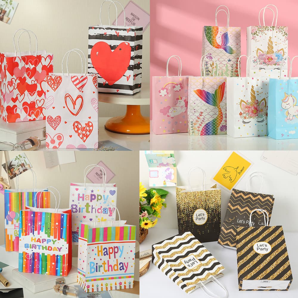 Saco de presente unicórnio sereia caixa de flandres pequeno saco de papel retorno saco de presente feliz aniversário dos
