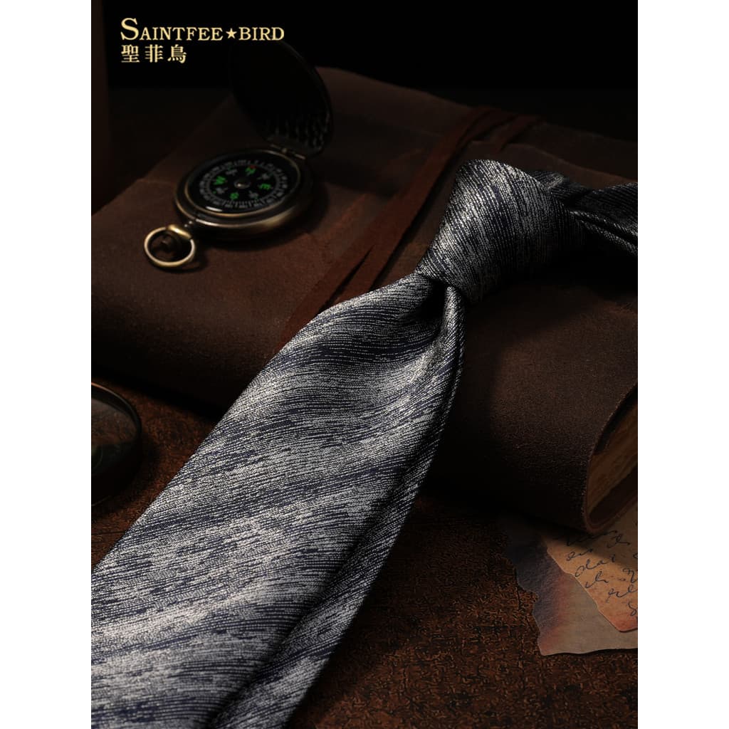 Gravata de mão cinza masculina retrô 8cm padrão estilo britânico vestido Formal de alta qualidade caixa de presente de n