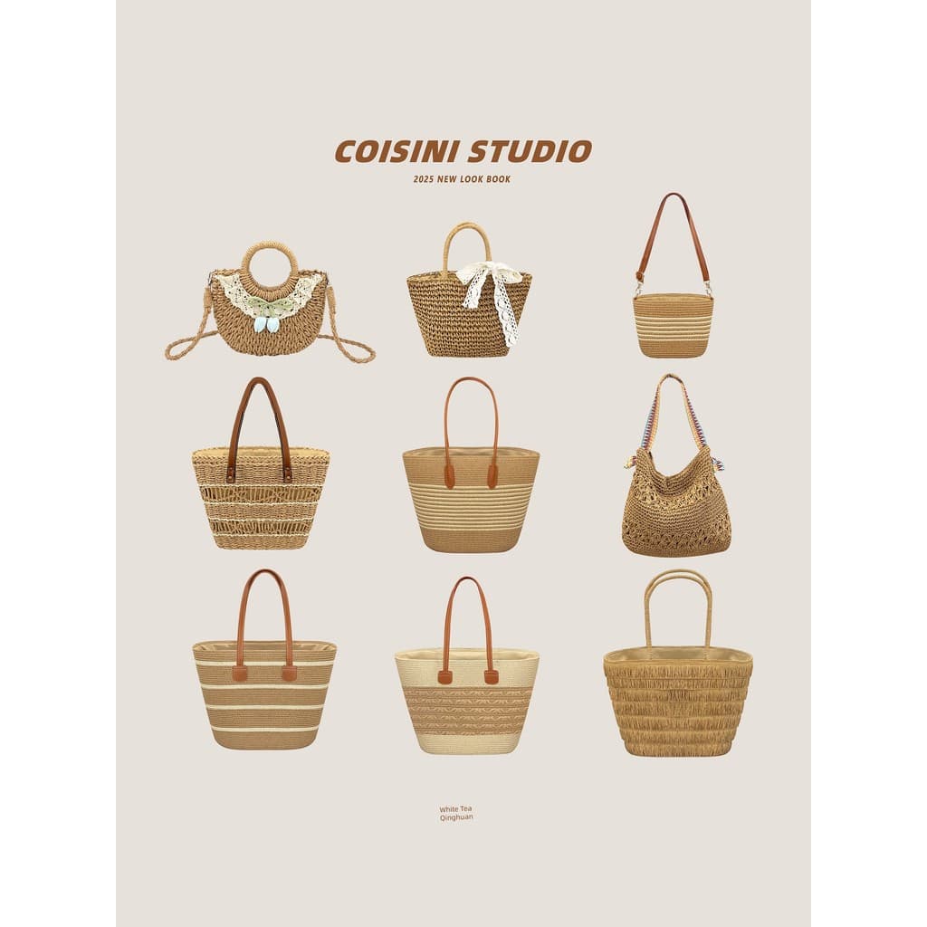 bolsa feminina bolsa transversal feminino Bolsa tecida à mão de palha de grande capacidade, bolsa feminina para viagem,