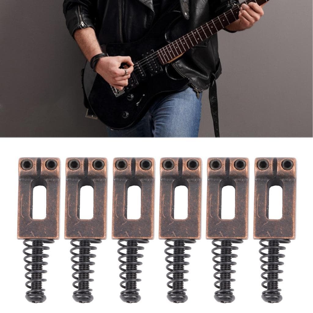 6 pçs ponte da guitarra elétrica sela liga de zinco corda ajuste parafuso acessório para suave externo com tamanho