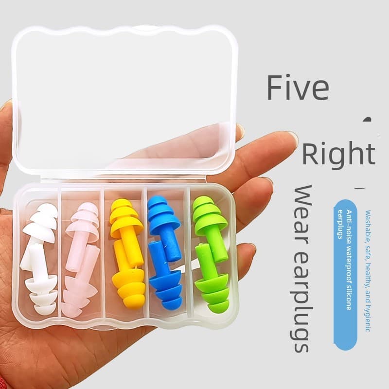 5 pares conjunto tampões de ouvido adulto Silicone natação dedicado Shampoo à prova dwaterproof água anti-orelha entrada