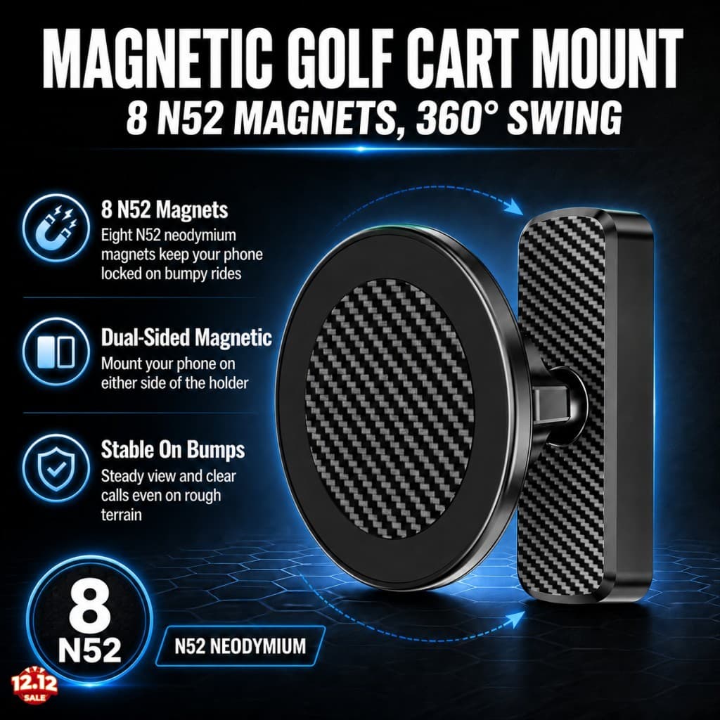 Suporte Magnético Para Telefone Carrinho De Golfe Com 8 Ímãs N52 Dupla Face Ginástica E Trator
