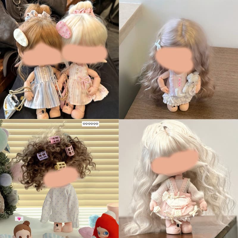 1/3 , 1/4 6 Boneca BJD Water Ripple Wig Headset com Princesa Zsiga