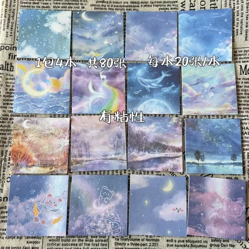 Ins estilo fantasia floresta série Post-it notas de alto valor forte viscosidade menina coração manual criativo Material