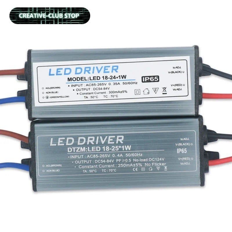 Driver LED à prova d'água IP65 25-36W 18-25W 12-25W 8-12W 4-7W 1-3W Fonte de Alimentação 250mA 300mA Corrente Constante
