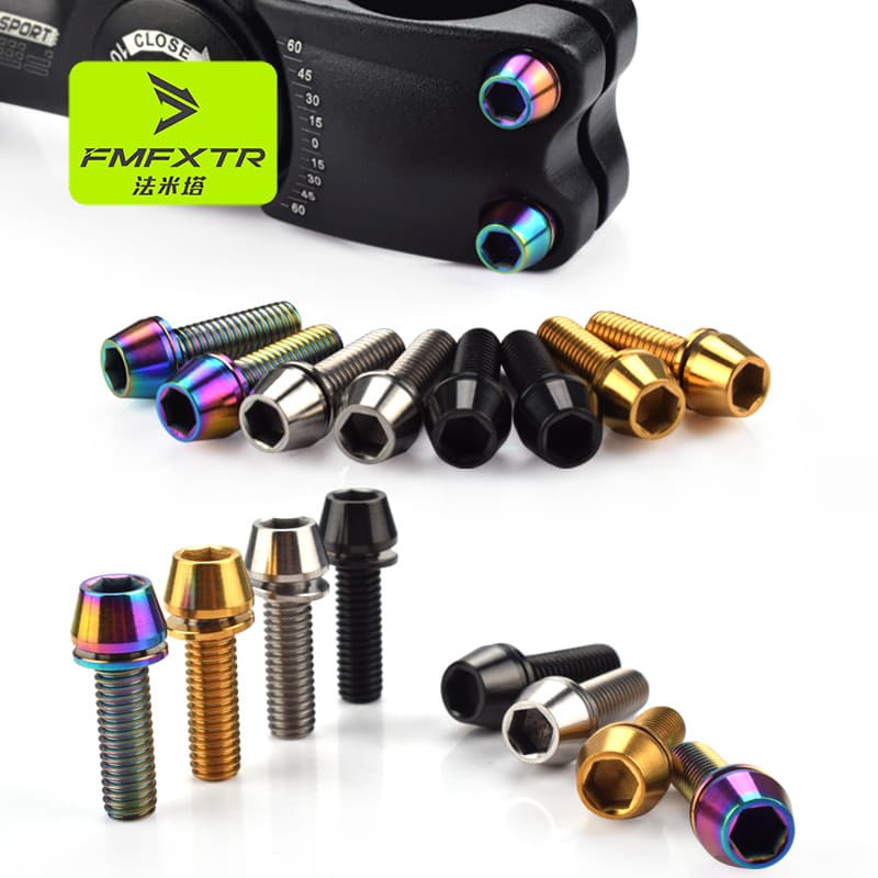 2 pçs parafusos de liga de titânio m6x20mm Mountain Bike guiador Riser torneira Anti-ferrugem freio acessórios da bicicl