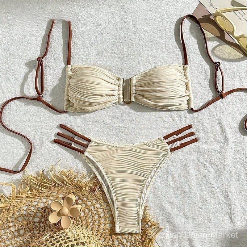 Biquíni sensual de renda, roupa de banho feminina para praia