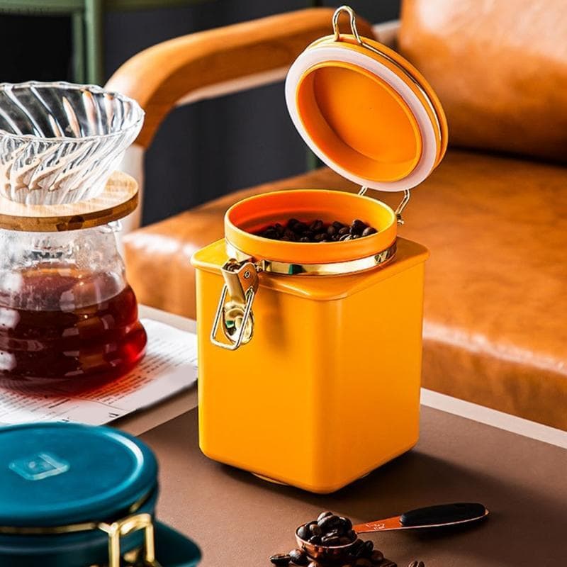 Recipiente De Café Transparente VIVV Com Válvulas De Liberação De Ar Embutidas Para Manter O Frescor Do Feijão E Visível