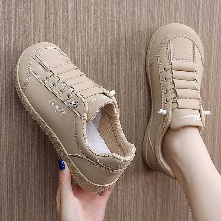 Tênis feminino de treinamento alemão retrô novo estilo, cadarços elásticos sem amarração, letras bordadas, cano baixo, s