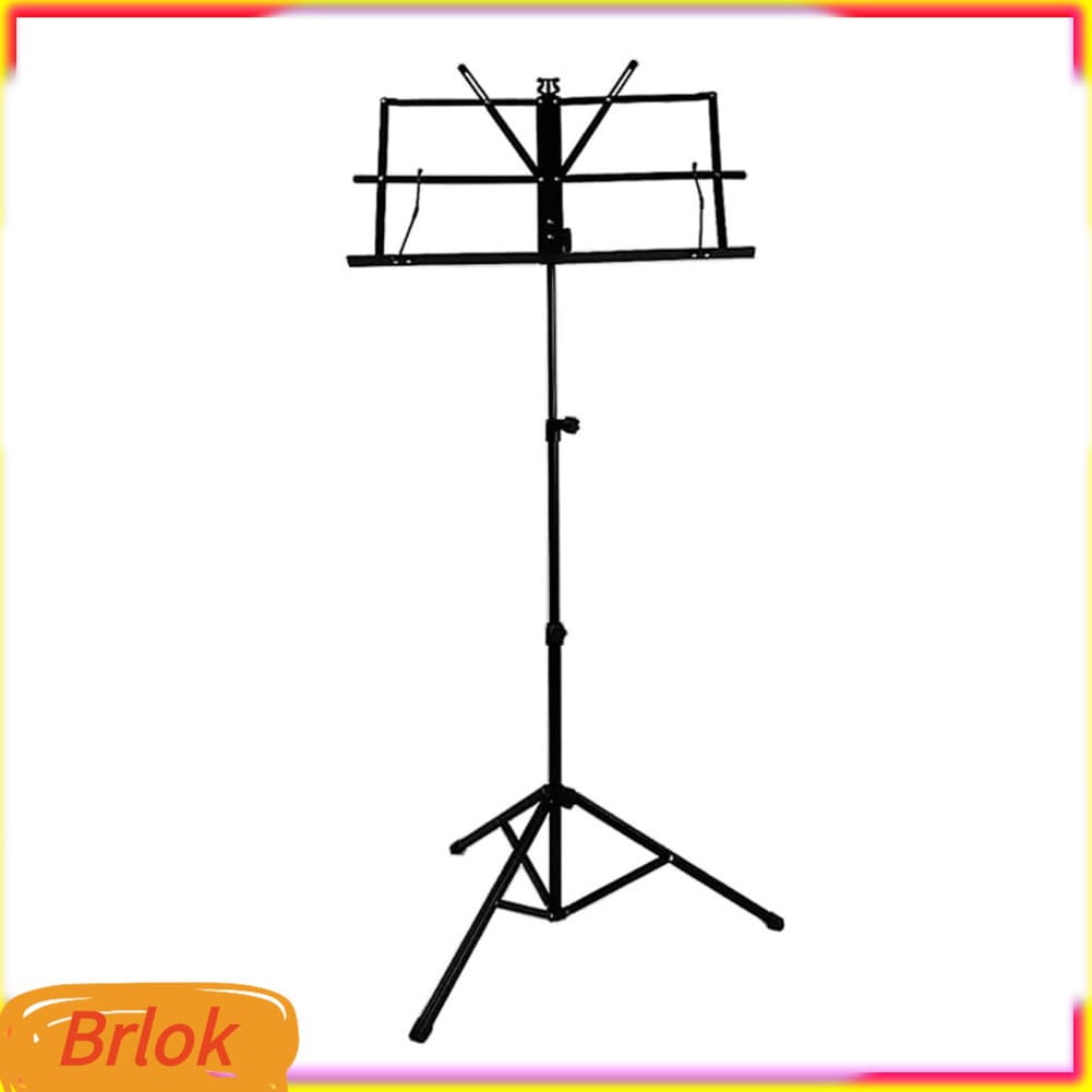 Brlok-br Suporte de música portátil Semme com design dobrável de ferro e borracha para guitarristas, leve e fácil de