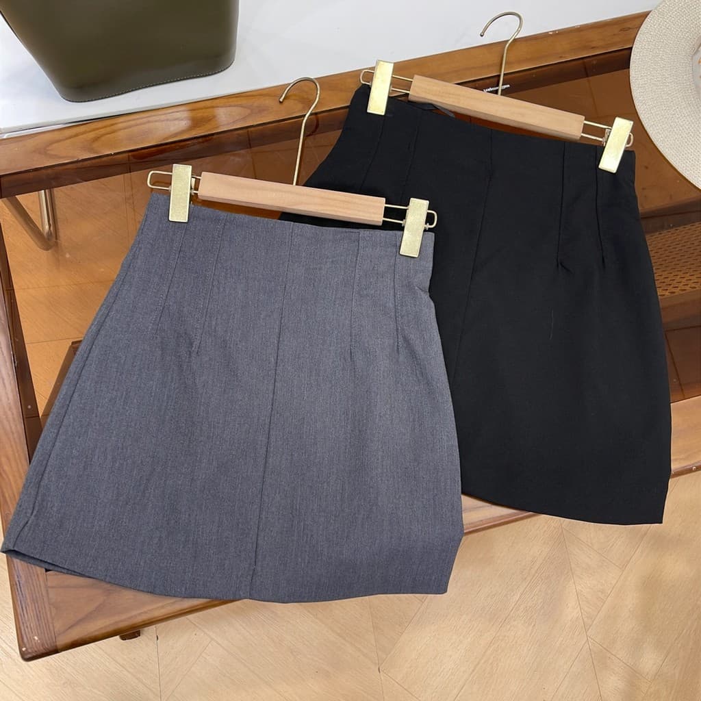 Saia A linha nicho moda novo estilo All-Match cor sólida Casual cintura alta saia curta verão feminino F#30