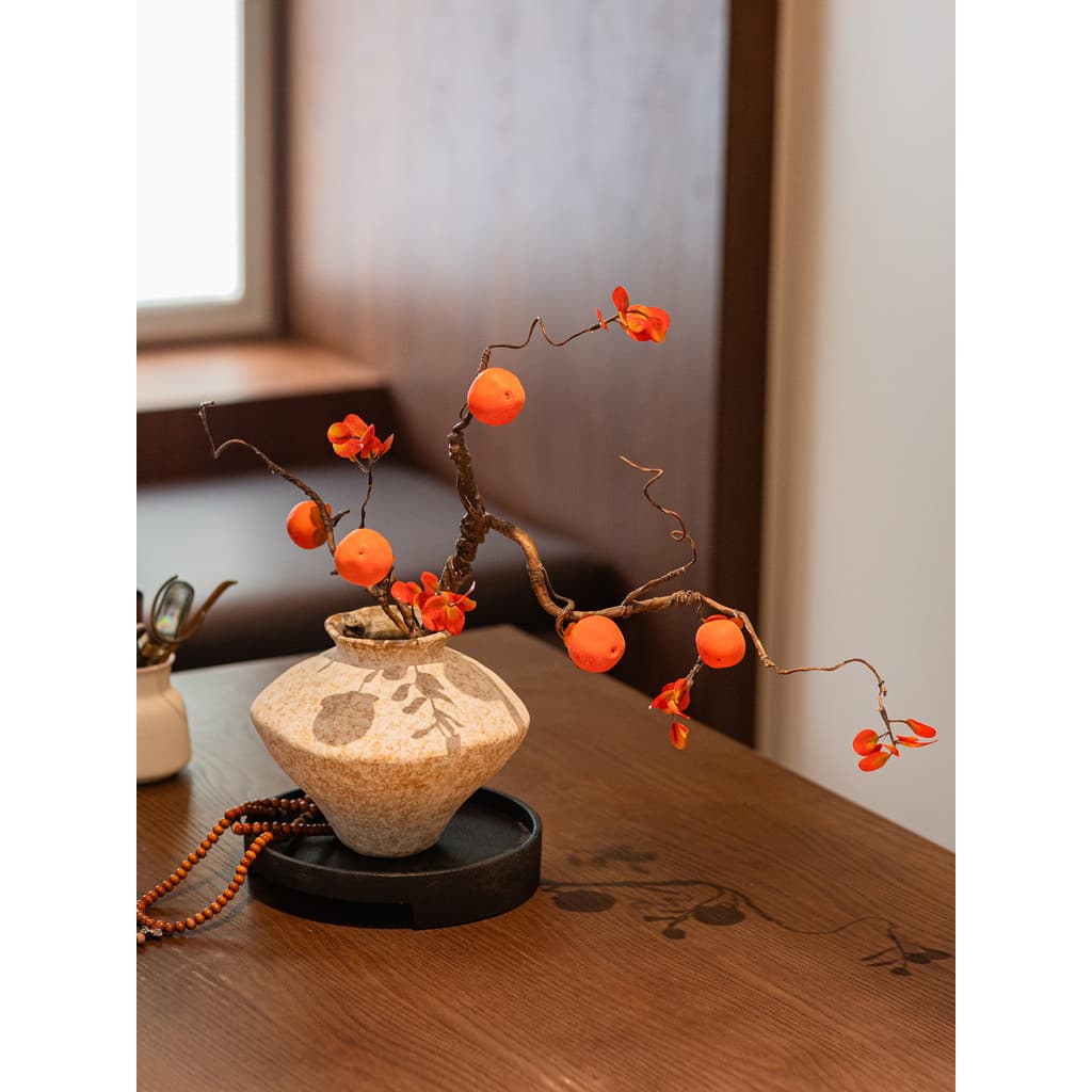 Juhan Zen sala de chá sala de estudo simulação caqui ornamentos caqui chinês caqui Ruyi Housewarming High-End arte Flora