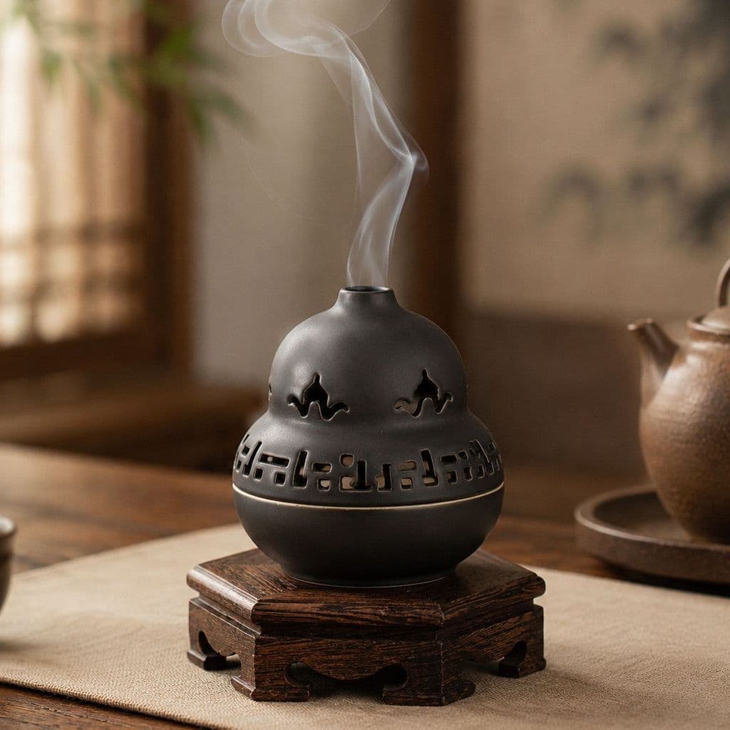 Queimador De Aromaterapia De Cerâmica Zen Incenso De Fortuna E Criativo Em Forma De Cabaça Oca Interno Cerimônia De Chá
