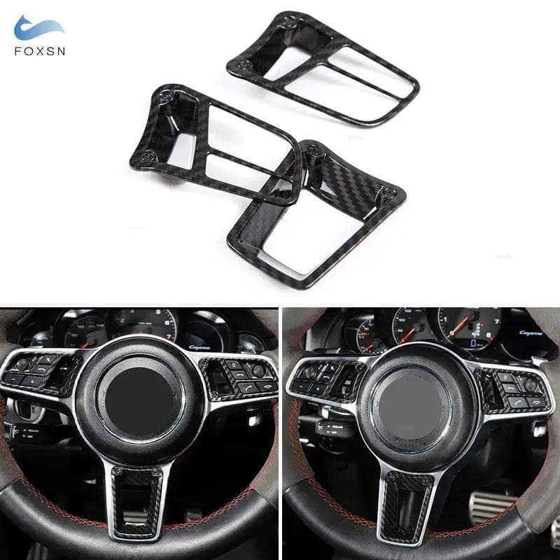 Interior Do Carro Volante Capa De Fibra Carbono Para Porsche Panamera Macan 2014-2020 Cayenne 2015-2020 718 911 918 2012