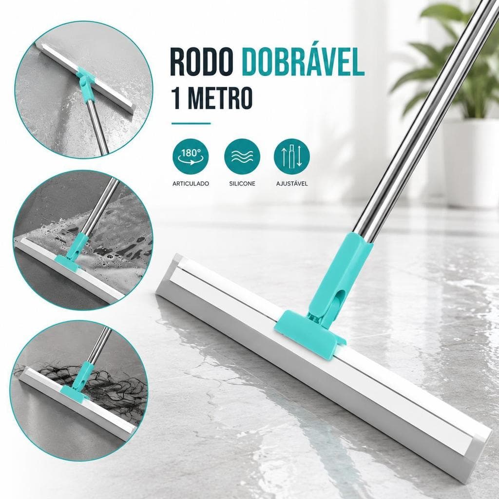 Rodo de Silicone Grande 1 Metro com 180° 50cm Prático Resistente para Banheiro Cozinha