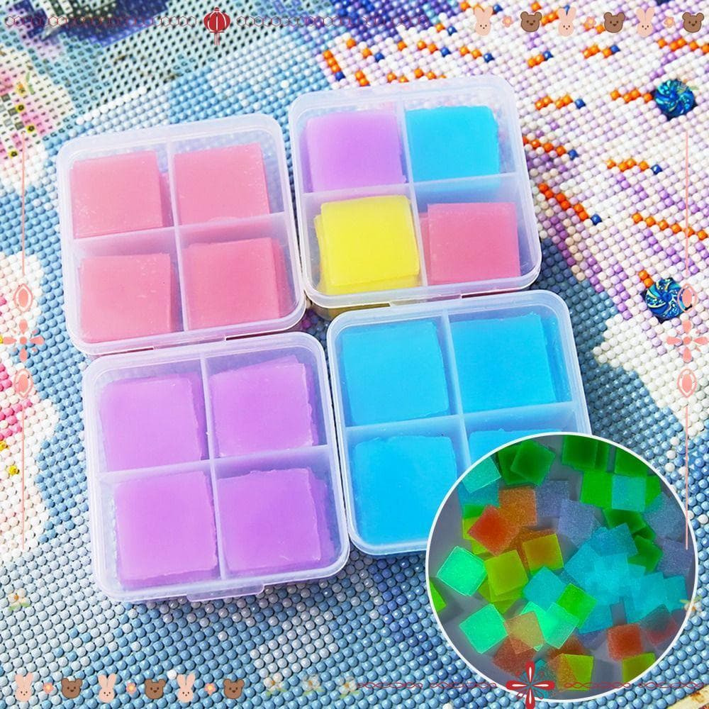 48/32PCS Cera De Argila Para Pintura Luminosa , Cola De Diamante Cruzado De Silicone , Lama De Bordado