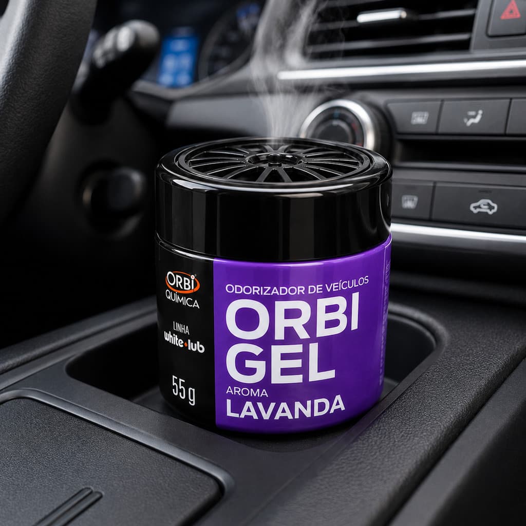 Aromatizante Para Carros e Outros Ambientes Orbigel Fragrância Lavanda 55g Orbi Química