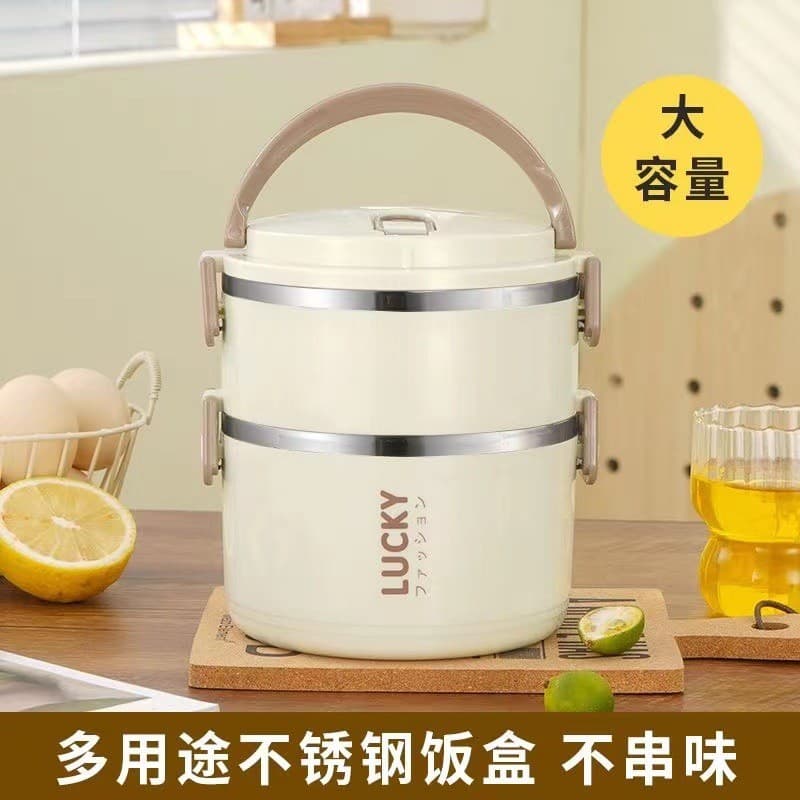 Coreia Locknows lancheira de aço inoxidável tigela de isolamento de camada dupla de alto valor com tampa arroz multicama