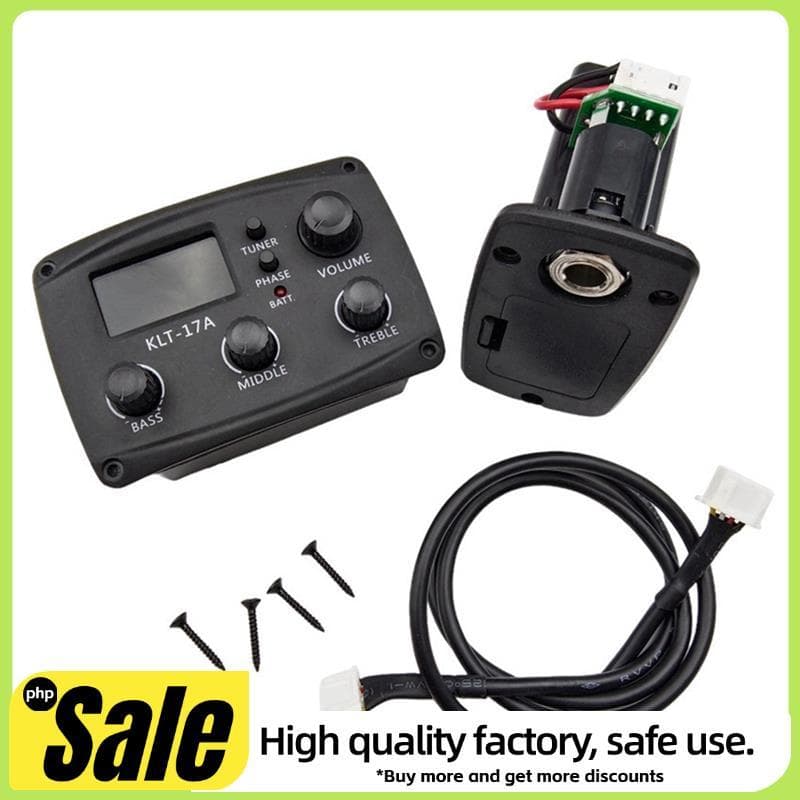 - Pré-Amplificador EQ De Guitarra Acústica 17A , Com Afinador De Procedimento Digital , Equalizador De 3 Bandas , Captad