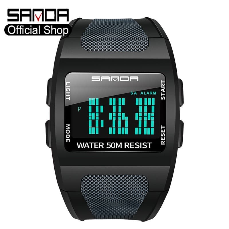 SANDA Masculino À Prova D'água Luminoso LED Relógio Digital De Quartzo