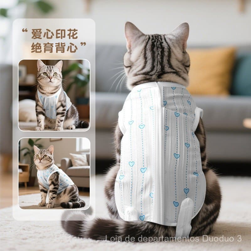 25 tipos de roupas para esterilização de gatos, roupas pós-parto para gatos, roupas cirúrgicas, roupas para o período de
