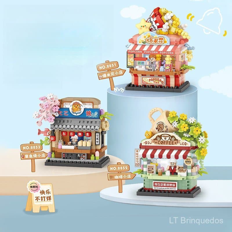Compatível com blocos Lego, série de carrinhos de sobremesas e sorvetes, presente para meninas, brinquedo educativo de m