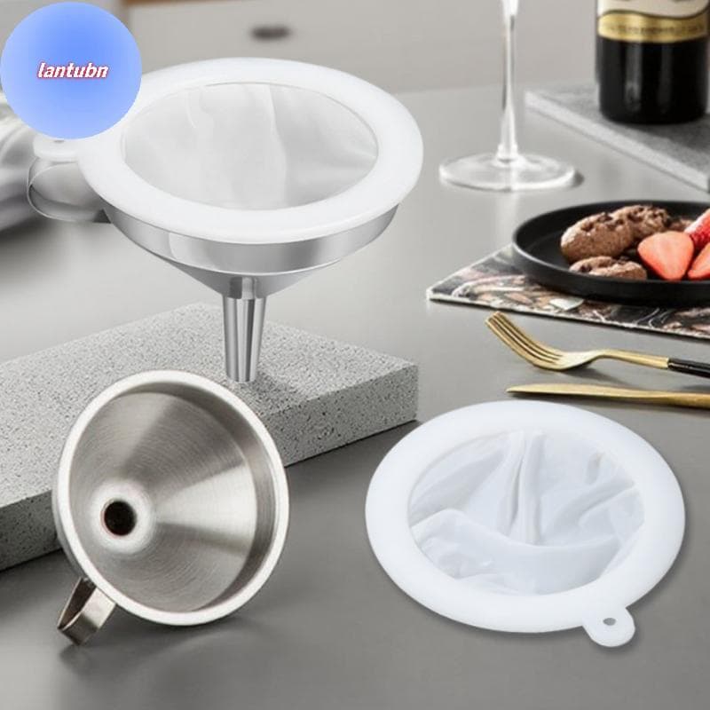 LANTUBN Funil De Cozinha De Aço Inoxidável , Filtro De Malha Fina , Ecológico , Reutilizável Para Transferência De Molho
