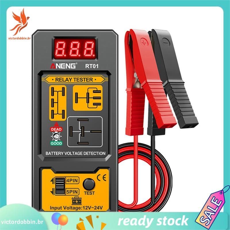 [victordobbin.br] Testador De Tensão De Relé De Carro Universal 12-24V Verificador De Bateria Eletrônico Automotivo Luz