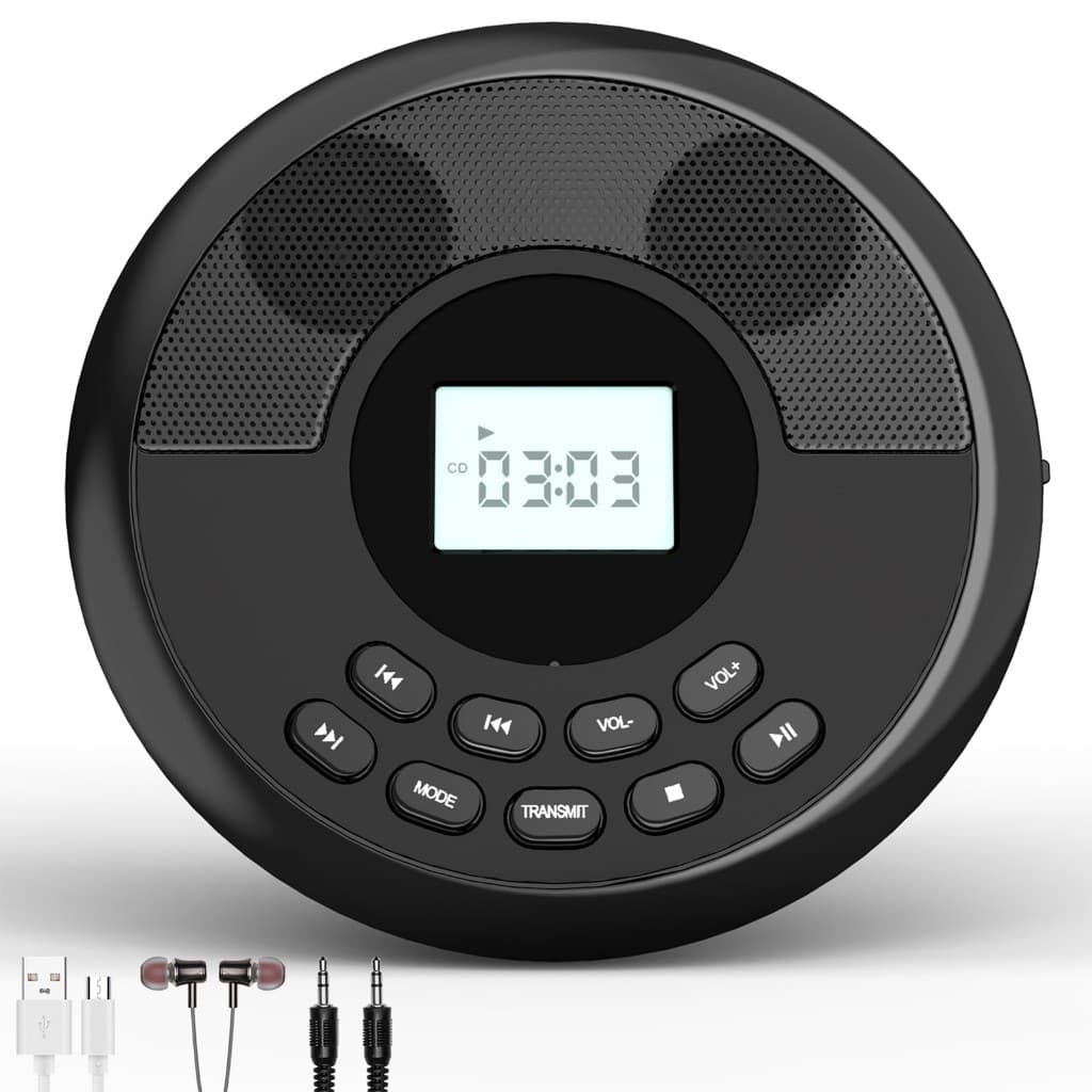Leitor De Música MP3 Portátil CD Walkman , Reprodutor De Bluetooth Com Função USB , Alto-Falantes Estéreo Duplos Integra