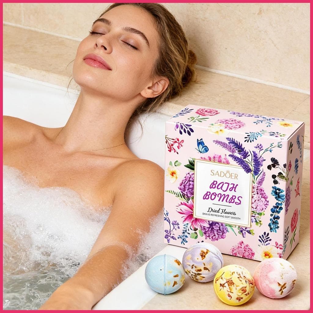 Bolas De Banho Para Mulheres , 4 Peças , Flores Secas , Lavagem Corporal , Amantes De Spa , Meninas , Esposas xurit1br