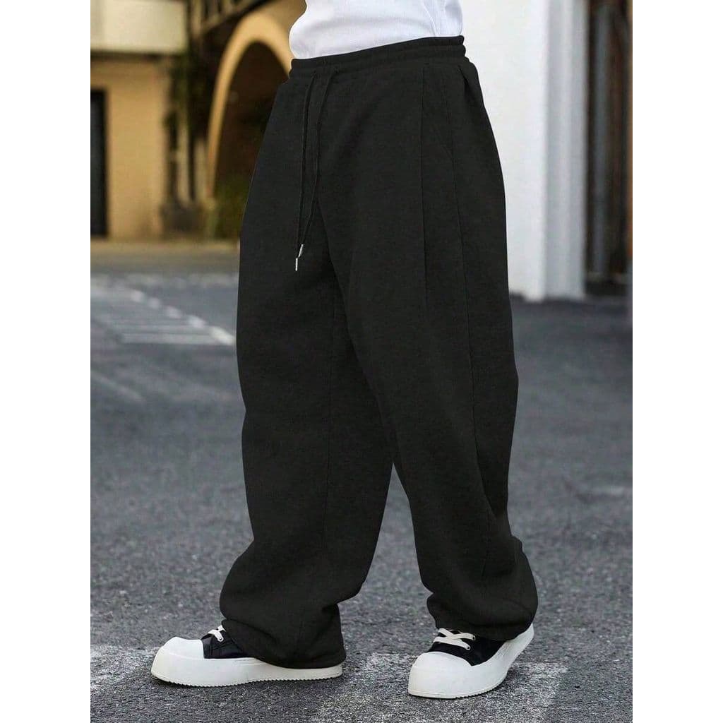 Calça de Moletom Masculina com Cordão na Cintura e Perna Larga, Calça de Moletom  Masculina, Calça Jogger Larga Masculin