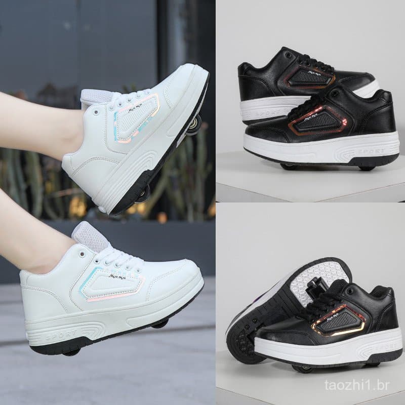 Patins de duas rodas para meninos e meninas, patins de velocidade para adultos, tênis esportivos, patins infantis com ro