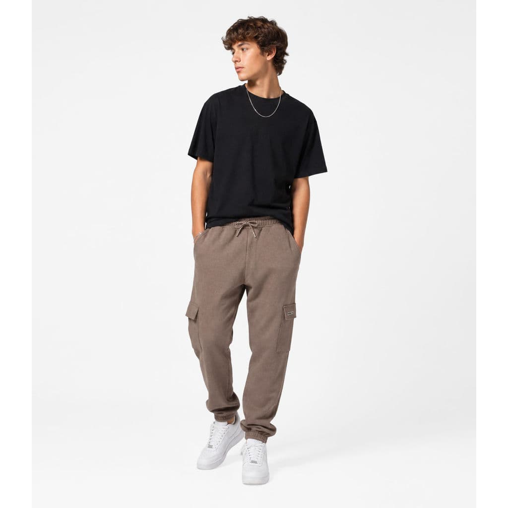 Calça Juvenil Moletom Peluciado Cargo Minty Marrom