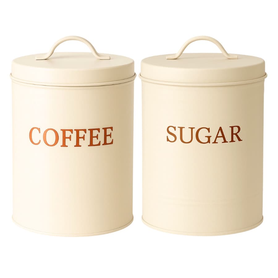 Kit 2 Pote De Biscoitos Bolacha Torrada Rustico Luxo Cantinho Café Lata Aço Inox