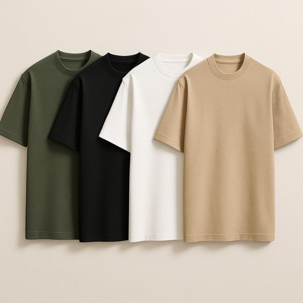 Kit 4 Camisetas Oversized Plus Size P ao G4 StreetWear Gola Canelada Trevix!