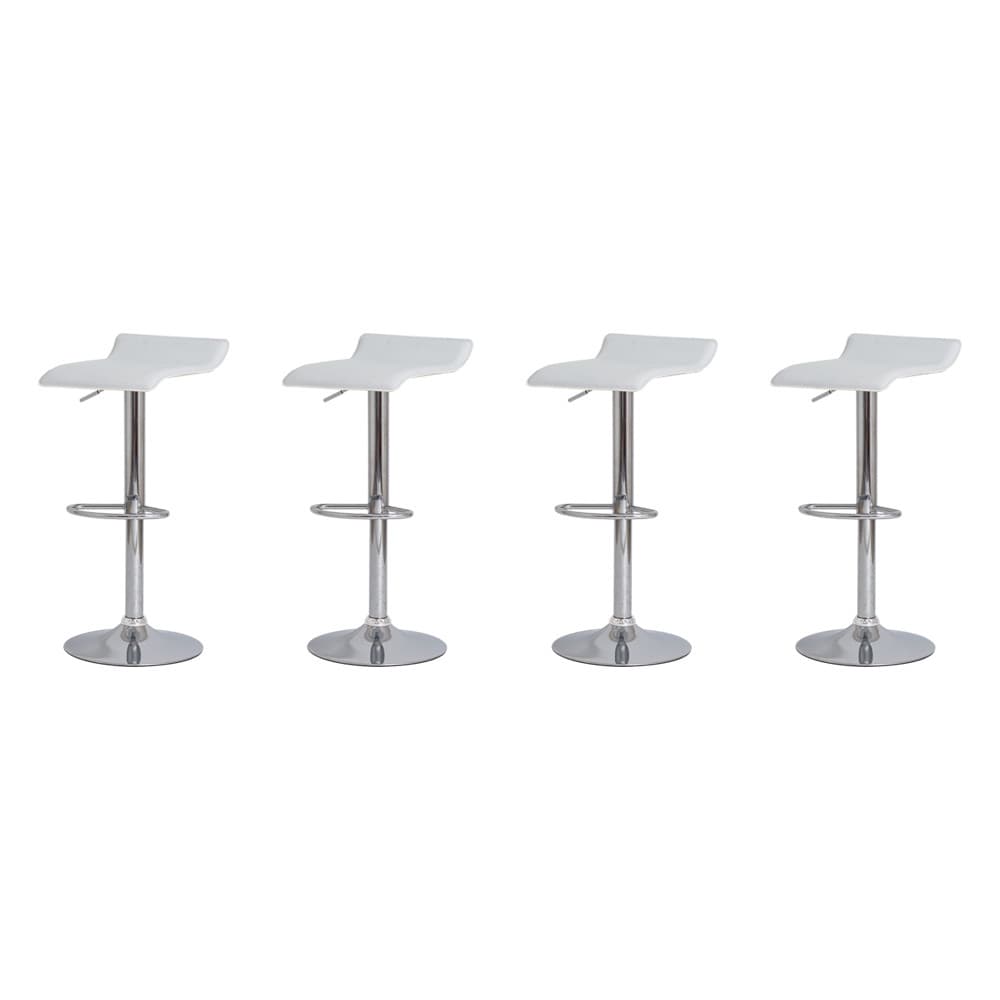 Kit 4 Banquetas Tóquio Belo Horizonte Branca Base Giratória Altura Regulável Cozinha Bar Bancada